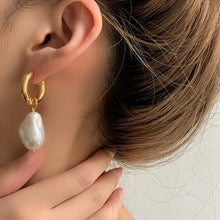 Retro Baroque Pearl Earrings | Vintage Style Imitation Pearl Drop Earrings | Stainless Steel Women's Jewelry