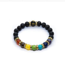 Men’s Beaded Bracelet | Volcanic Lava Stone Buddha Chakra Diffuser Jewelry