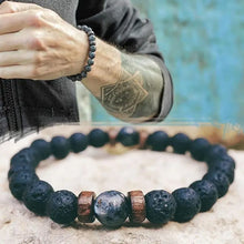 Men’s Beaded Bracelet | Volcanic Lava Stone Buddha Chakra Diffuser Jewelry