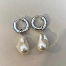 Retro Baroque Pearl Earrings | Vintage Style Imitation Pearl Drop Earrings | Stainless Steel Women's Jewelry