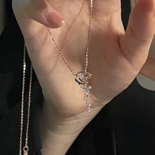 Valentine Necklace 925, 0.56ctw D Moissanite Rose Gold Necklace, Rose Flower Heart, Special Gifts for Girlfriend, Fine Jewelry