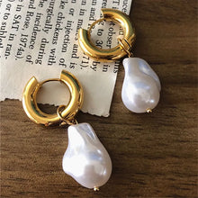 Retro Baroque Pearl Earrings | Vintage Style Imitation Pearl Drop Earrings | Stainless Steel Women's Jewelry