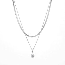 Exquisite 1 Carat Bubble Moissanite Diamond Necklace | 925 Silver Snake Bone Chain | Layered Double Layer Necklaces for Women - Fine Jewelry