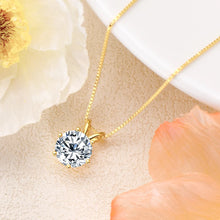 Round D Moissanite Solitaire Pendant Necklace | 0.5-5.0 Carat | 925 Silver & 14K Gold | D Color Wedding Jewelry