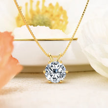 Round D Moissanite Solitaire Pendant Necklace | 0.5-5.0 Carat | 925 Silver & 14K Gold | D Color Wedding Jewelry