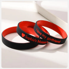 Personalized Name Bracelet for Men & Women | Waterproof Silicone Rubber Wristband | Custom Gift for Him