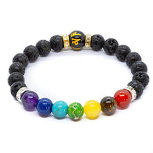 Men’s Beaded Bracelet | Volcanic Lava Stone Buddha Chakra Diffuser Jewelry