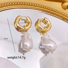 Retro Baroque Pearl Earrings | Vintage Style Imitation Pearl Drop Earrings | Stainless Steel Women's Jewelry