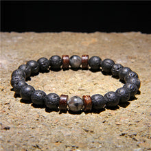 Men’s Beaded Bracelet | Volcanic Lava Stone Buddha Chakra Diffuser Jewelry