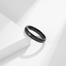 Classic Black Meteorite Ring - 6, 4 mm Couples Matching Rings - Imitated Meteorite Carbon Fiber Inlay - Wedding Ring Set - Gift For Couples