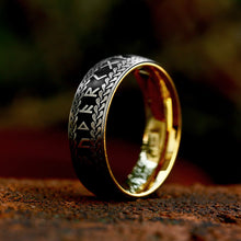 Retro Nordic Viking Rune Ring Set for Men and Women | Engraved Norse Rune Couples Matching Rings | Boho Pagan Jewelry