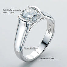 Classic 2 Carat D Color Moissanite Wedding Rings | 18K White Gold Plated Silver Bridal Ring |  100% 925 Sterling Handcrafted Engagement Ring