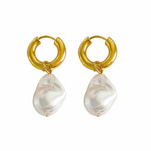 Retro Baroque Pearl Earrings | Vintage Style Imitation Pearl Drop Earrings | Stainless Steel Women's Jewelry